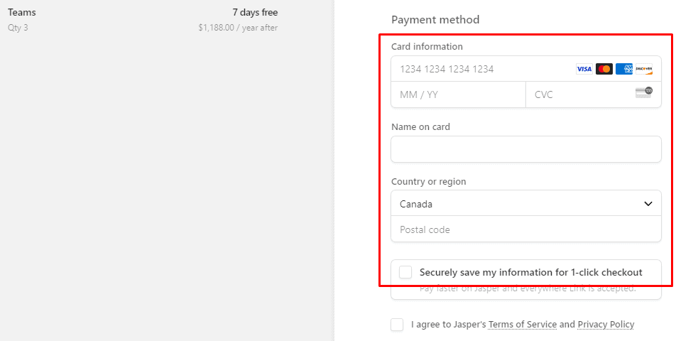 Enter your payment details