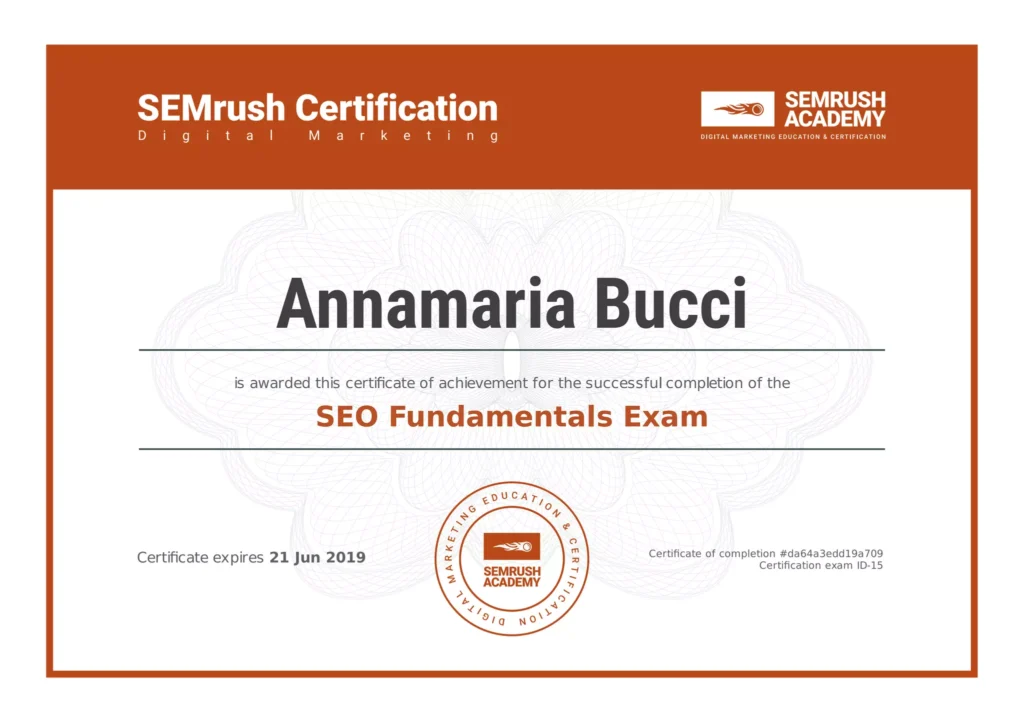 Semrush academy certificate